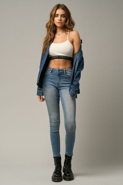 Mid-Rise Ankle Skinny Jeans