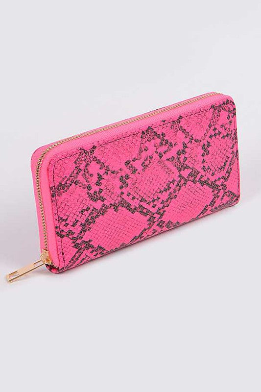 Neon Python Printed Fashion Wallet