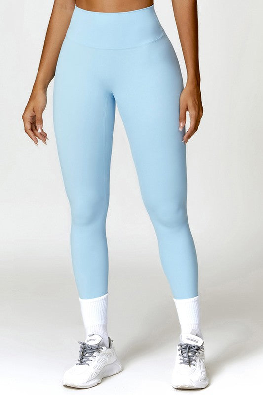 High-Waisted Hip-Lifting Athletic Leggings – Available in Brown & Turquoise