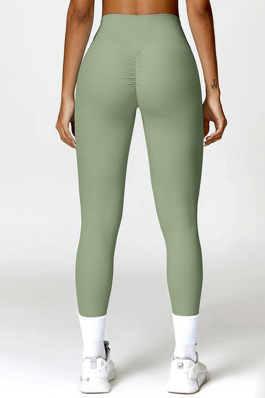 High-Waisted Hip-Lifting Athletic Leggings – Available in Brown & Turquoise