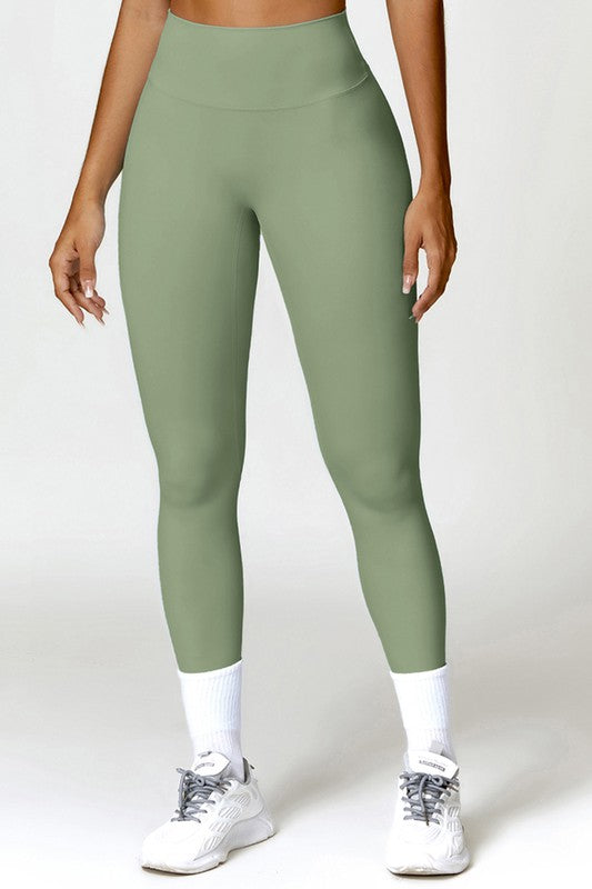 High-Waisted Hip-Lifting Athletic Leggings – Available in Brown & Turquoise