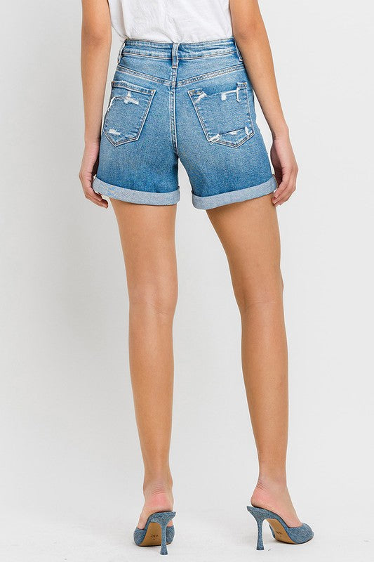 High Rise Double Cuff Shorts VERVET by Flying Monkey