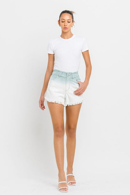 Super High Rise Paperbag Waistband Ombre Shorts VERVET by Flying Monkey