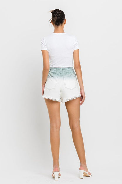 Super High Rise Paperbag Waistband Ombre Shorts VERVET by Flying Monkey