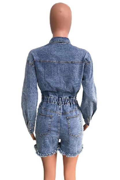 Blue Jean Denim Romper