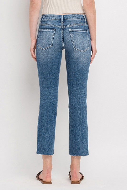 Mid Rise Crop Slim Straight Jeans VERVET by Flying Monkey