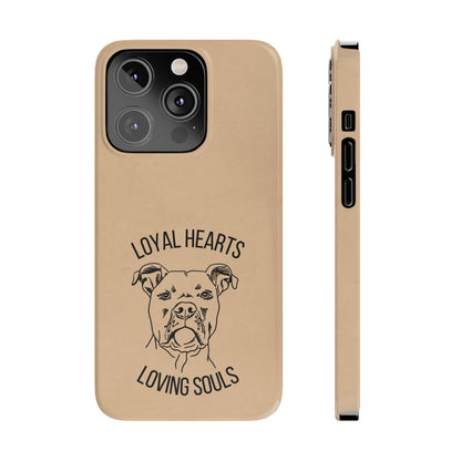 Loyal Hearts Loving Souls Pitbull iPhone Case, iPhone 13-15