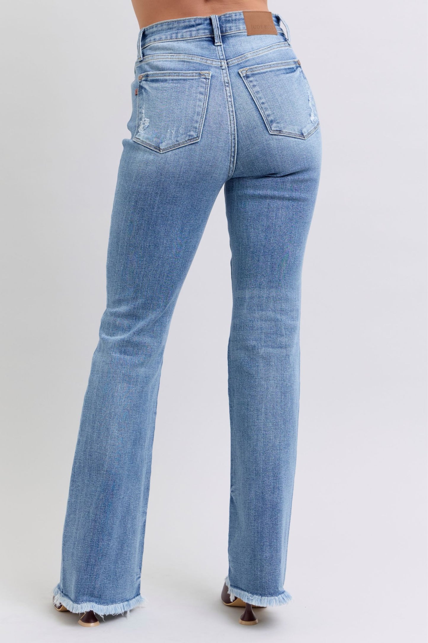 Judy Blue Full Size Raw Hem High Rise Bootcut Jeans - Your Go-To Stylish Denim