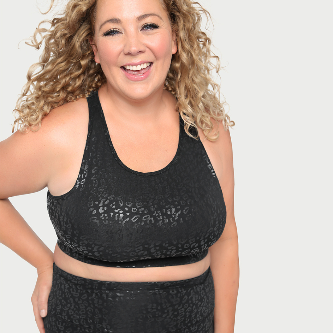 Metallic Cheetah Active  Sports Bra