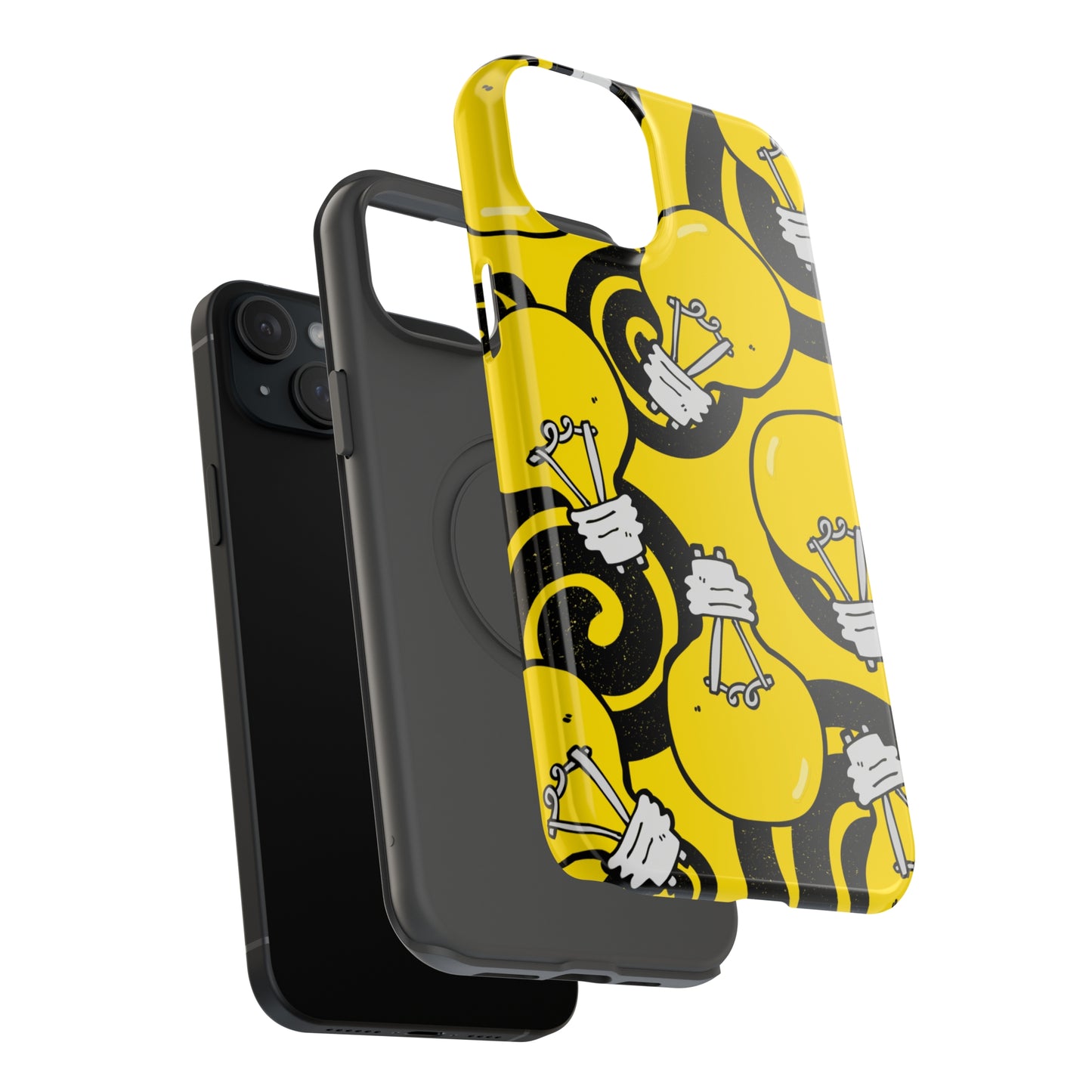 Sunshine Glow iPhone Case: Illuminate Your Device with Bright Yellow Light Bulbs, iPhone 13-15