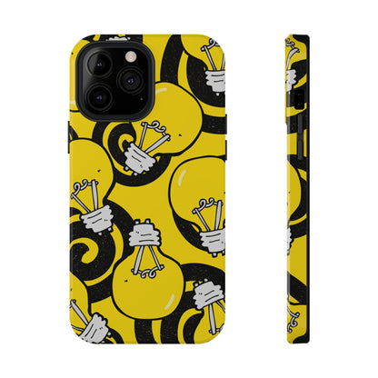 Sunshine Glow iPhone Case: Illuminate Your Device with Bright Yellow Light Bulbs, iPhone 13-15