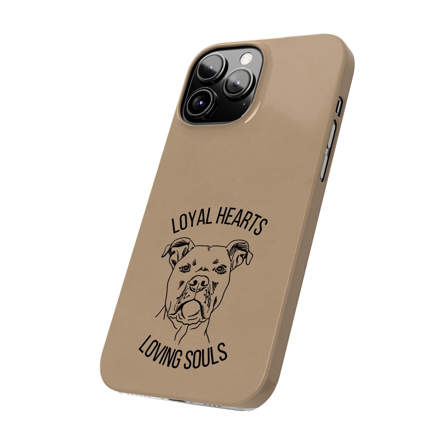 Loyal Hearts Loving Souls Pitbull iPhone Case, iPhone 13-15