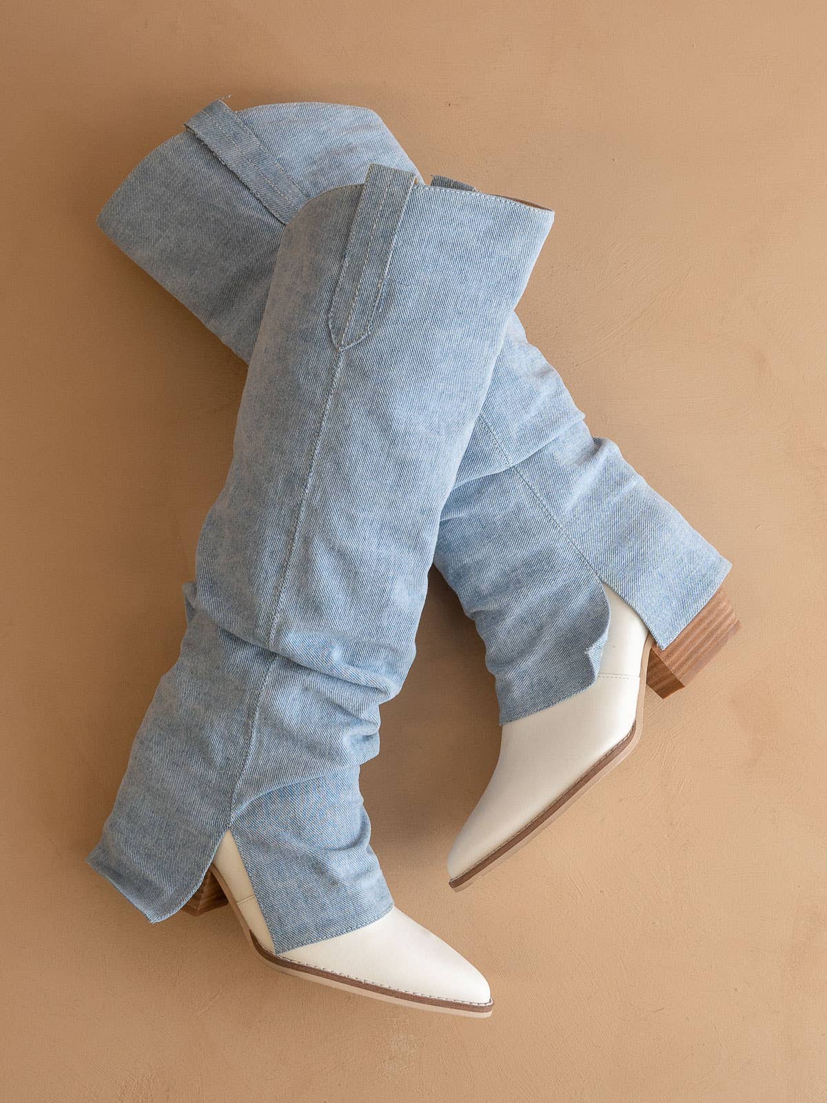 The Thea Denim | Fold Over Slit Jean Boot by Oasis Society