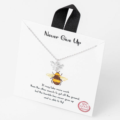 Buzzin’ Confidence: 18K Gold Bee Pendant Necklace