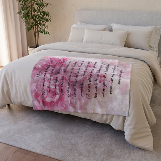 Gift for Mom Blanket, Mother's Day Gift, Throw Blanket, Peonies, Flowers, Gift for Her