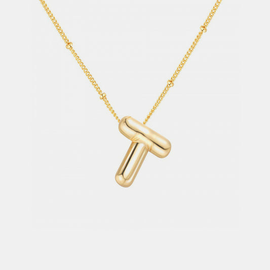 Golden Glow Bubble Initial Necklace – Make Your Statement Shine!