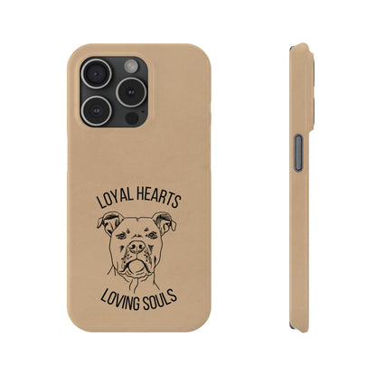 Loyal Hearts Loving Souls Pitbull iPhone Case, iPhone 13-15