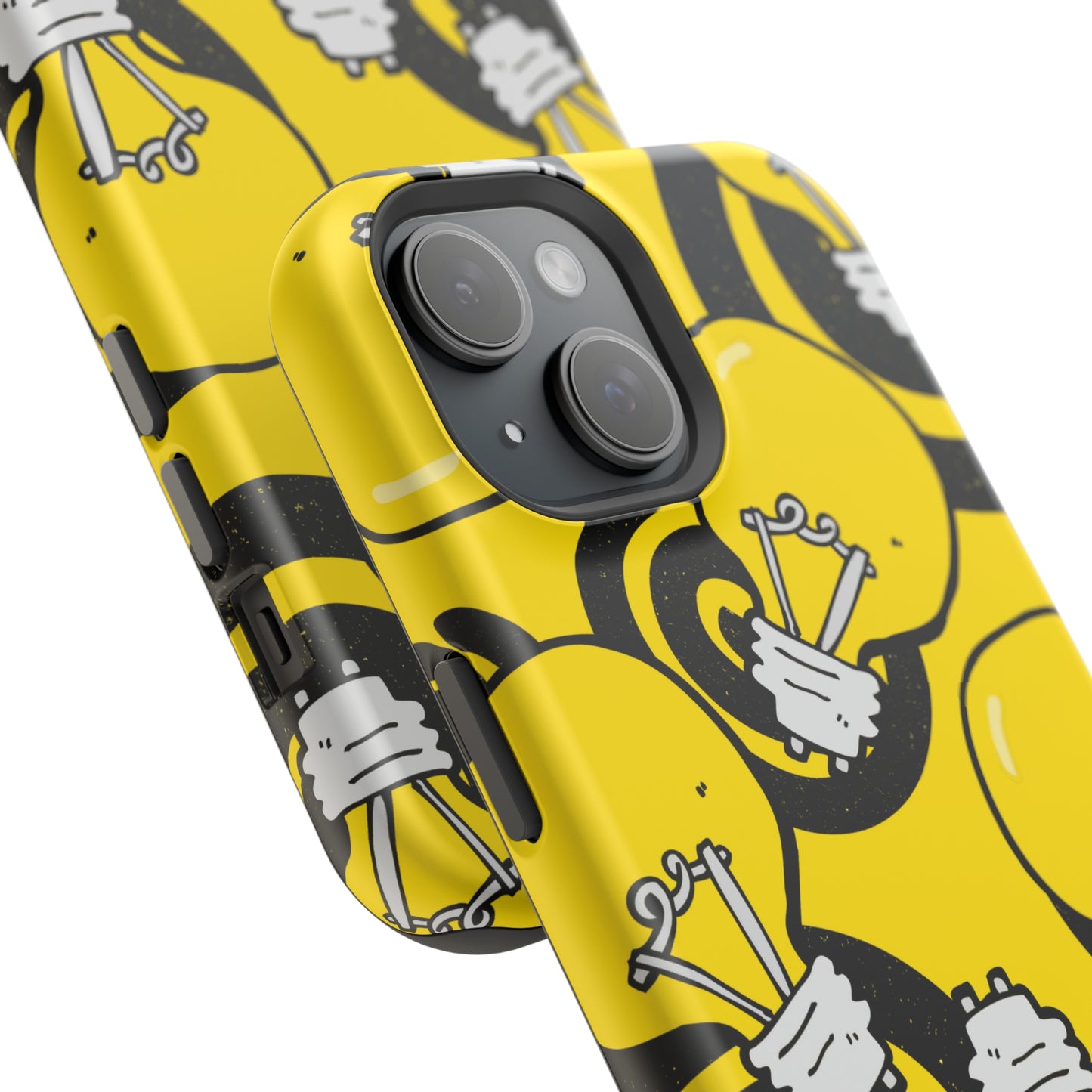 Sunshine Glow iPhone Case: Illuminate Your Device with Bright Yellow Light Bulbs, iPhone 13-15