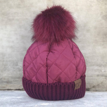 Snap & Slay Quilted Pom Beanie – The Perfect Blend of Cozy and Chic!