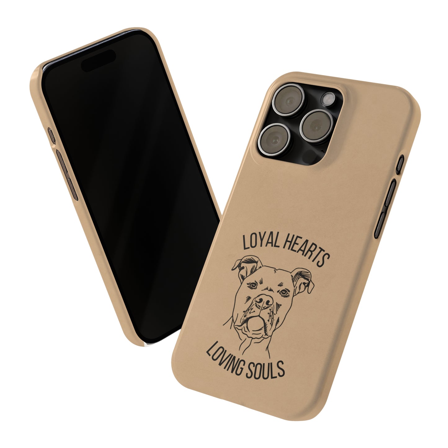 Loyal Hearts Loving Souls Pitbull iPhone Case, iPhone 13-15