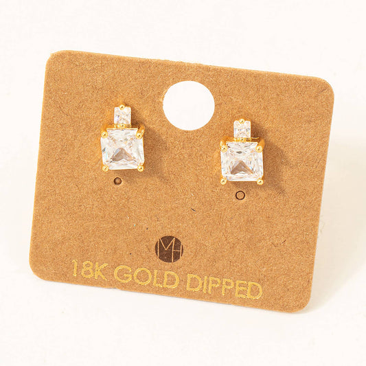 Sparkle & Shine 18K Gold Dipped Stud Earrings