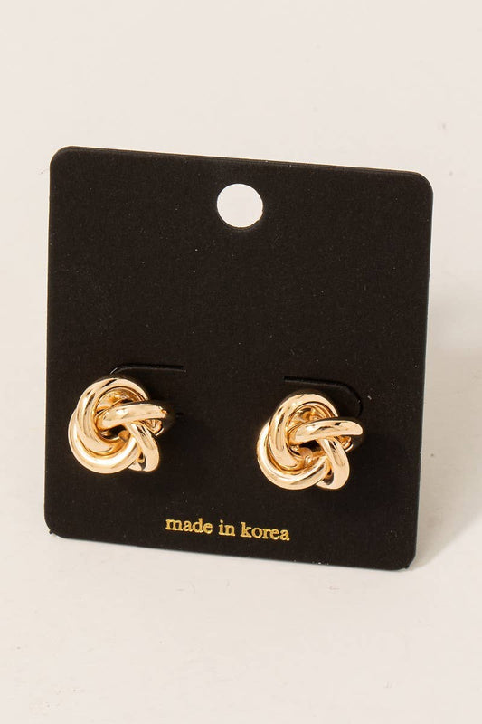 Four Hoop Knotted Stud Earrings