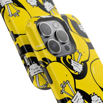 Sunshine Glow iPhone Case: Illuminate Your Device with Bright Yellow Light Bulbs, iPhone 13-15