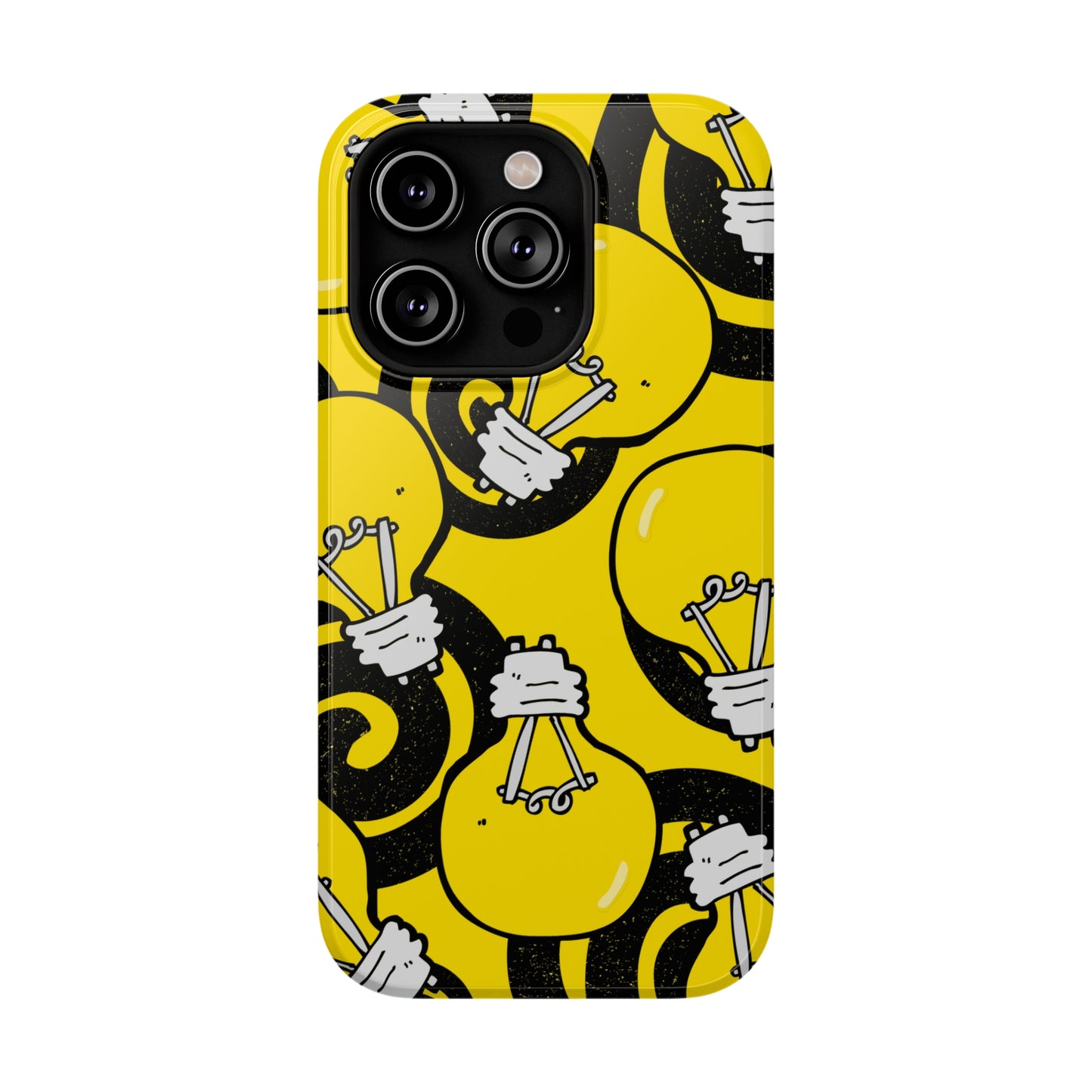 Sunshine Glow iPhone Case: Illuminate Your Device with Bright Yellow Light Bulbs, iPhone 13-15