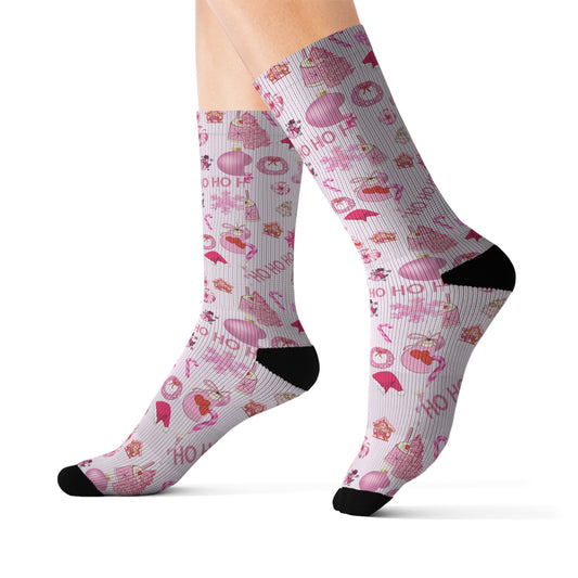 Coco's Pink Christmas Cheer Socks, Great for Gift Giving