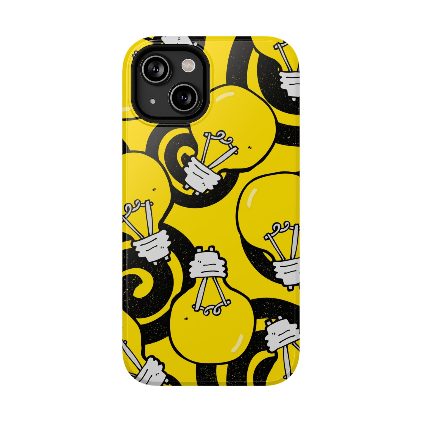 Sunshine Glow iPhone Case: Illuminate Your Device with Bright Yellow Light Bulbs, iPhone 13-15