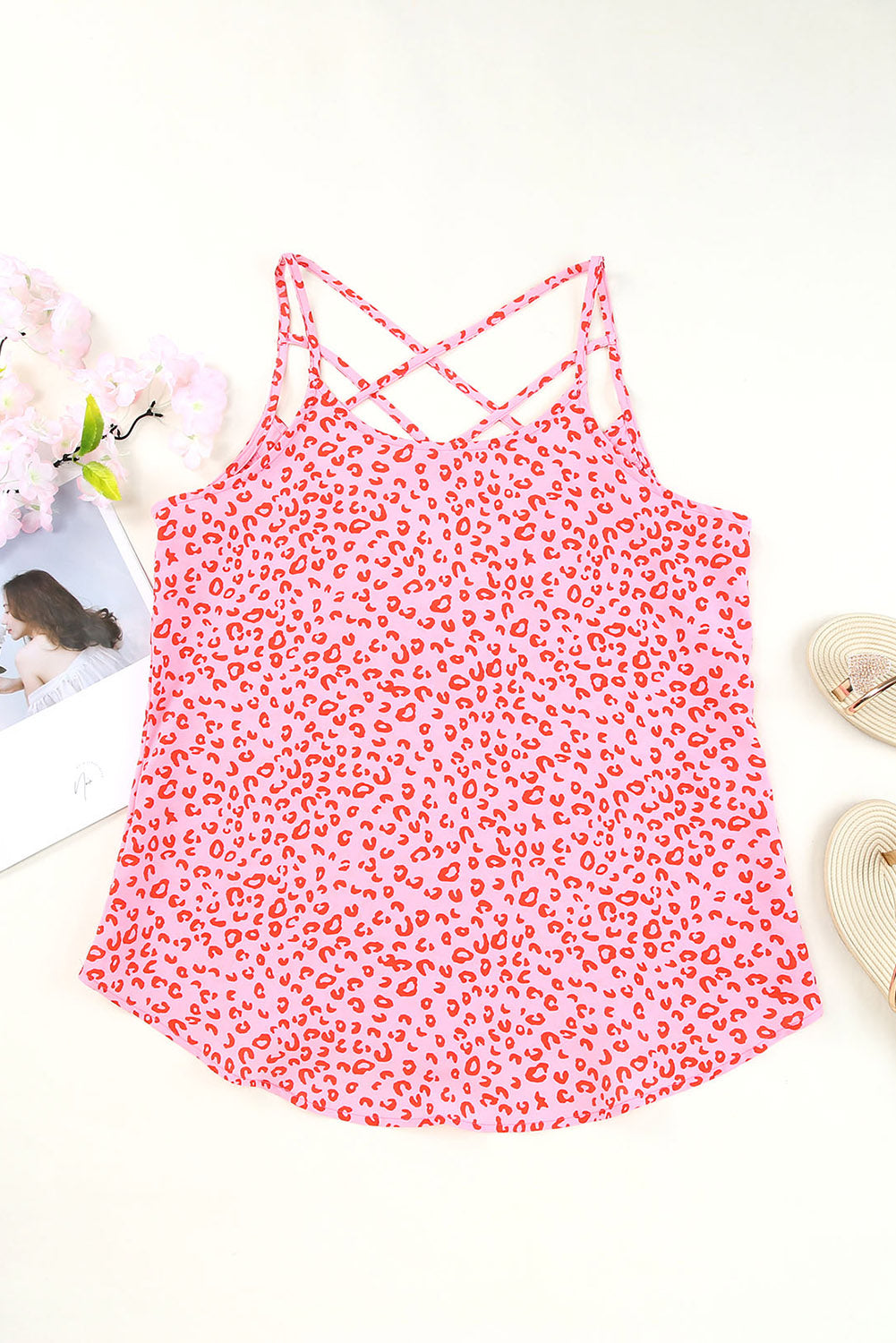 Blush Pink Fierce & Flirty Leopard Tank