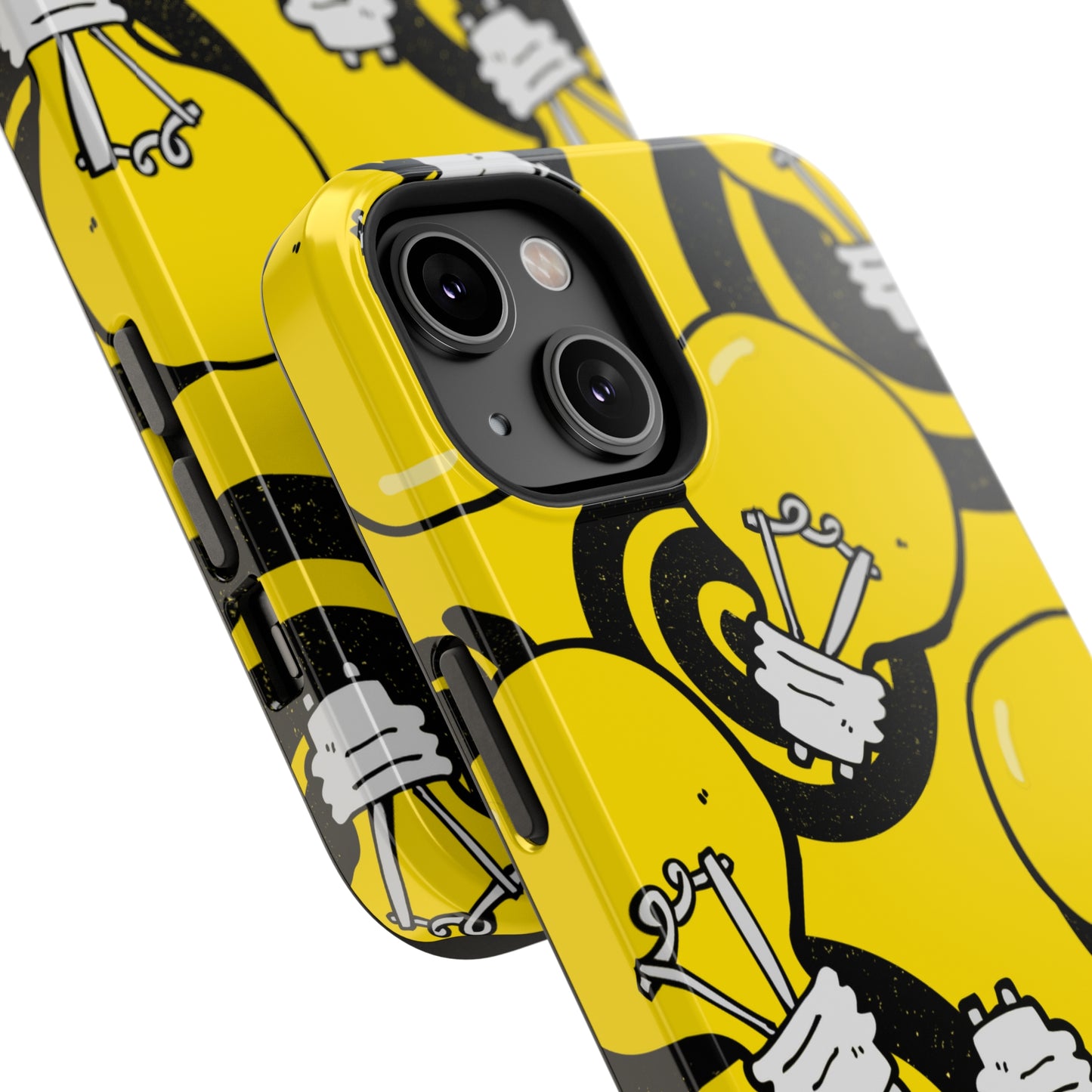 Sunshine Glow iPhone Case: Illuminate Your Device with Bright Yellow Light Bulbs, iPhone 13-15