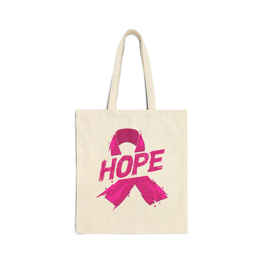 Breast Cancer Awareness Tote Bag | Eco-Friendly Cotton Bag for Hope, Support Gift, Grocery Shopping, Reusable Bag, Awareness Month