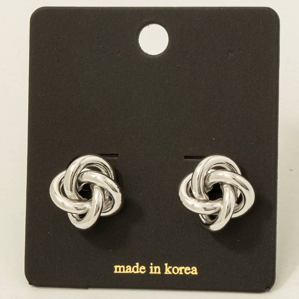 Four Hoop Knotted Stud Earrings