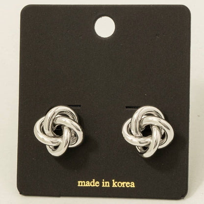 Four Hoop Knotted Stud Earrings