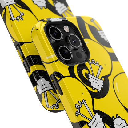 Sunshine Glow iPhone Case: Illuminate Your Device with Bright Yellow Light Bulbs, iPhone 13-15