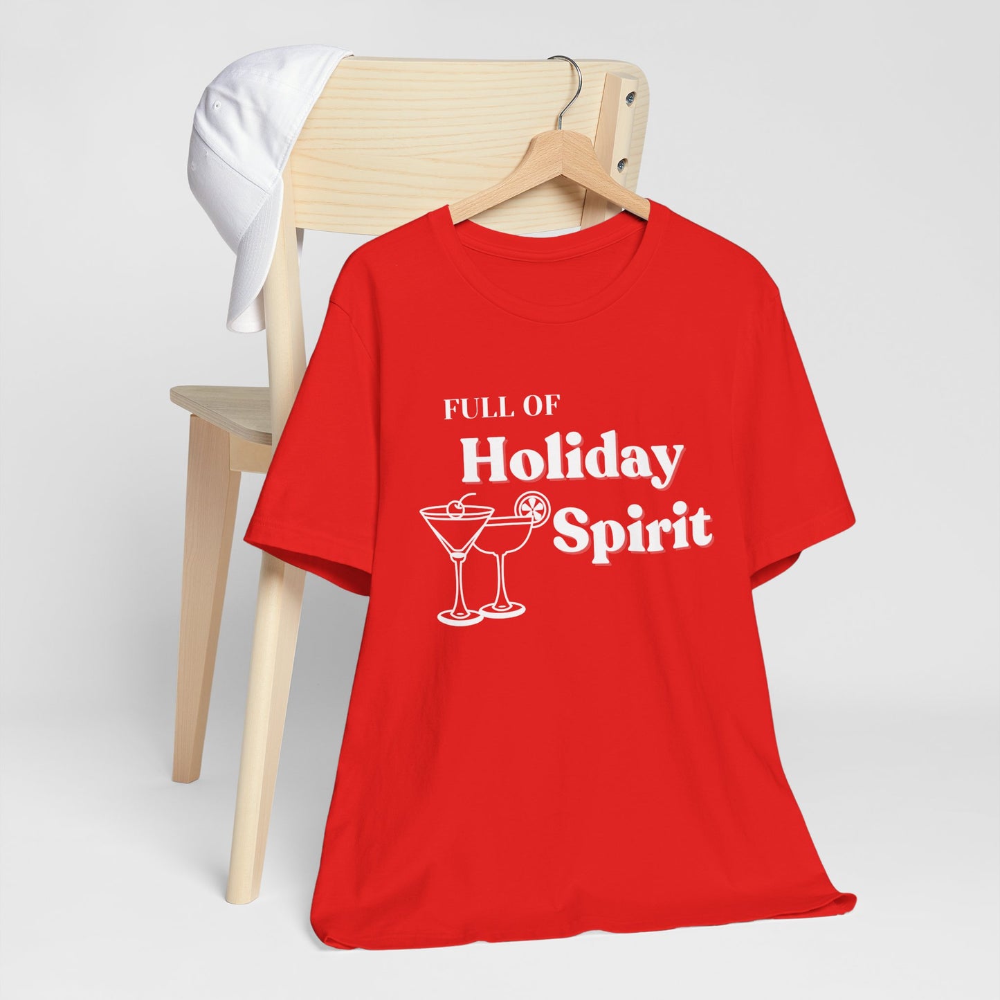 Full of Holiday Spirit Cocktail Christmas Tee