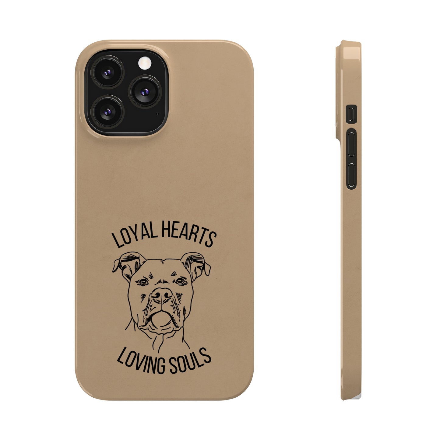 Loyal Hearts Loving Souls Pitbull iPhone Case, iPhone 13-15