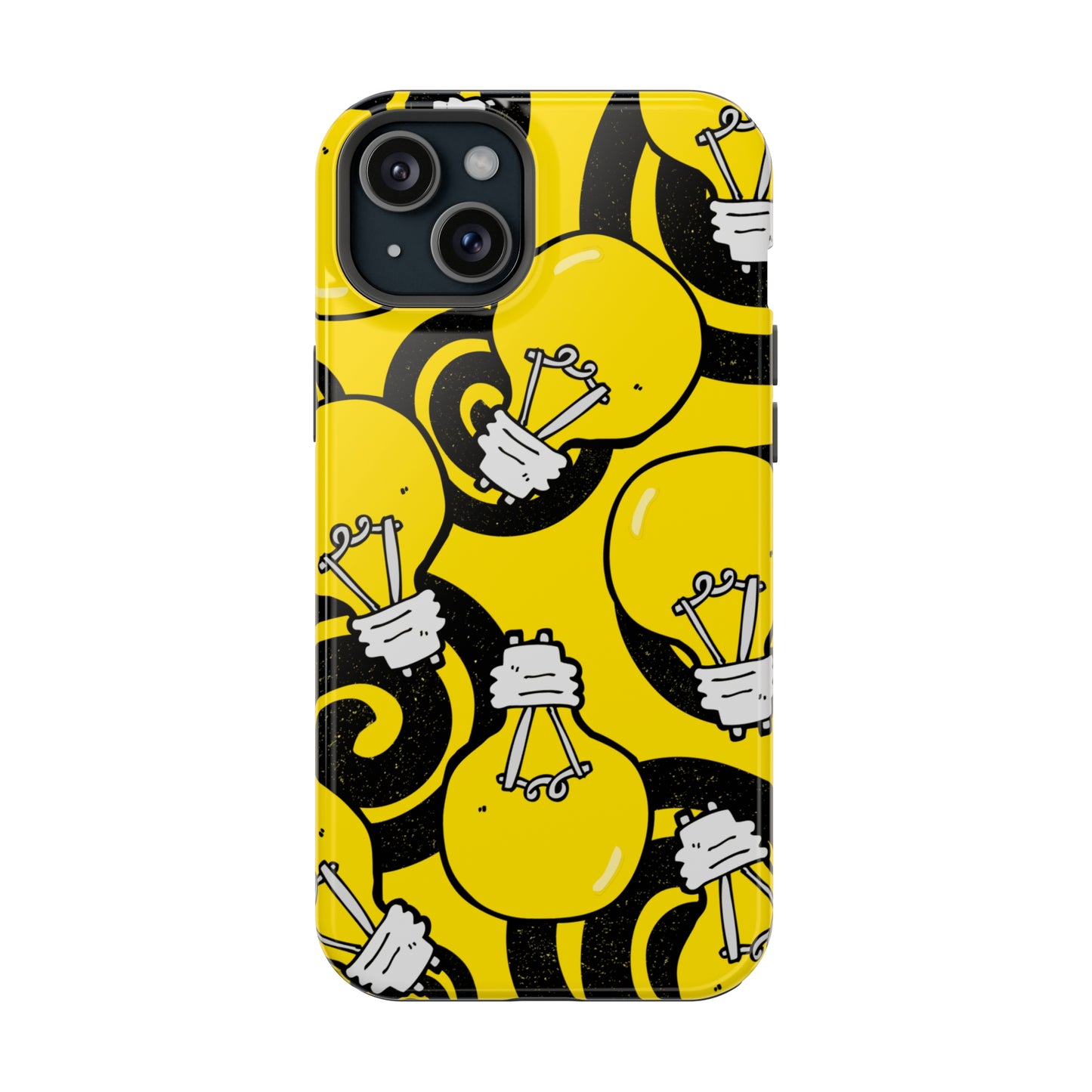 Sunshine Glow iPhone Case: Illuminate Your Device with Bright Yellow Light Bulbs, iPhone 13-15