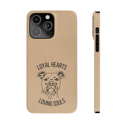 Loyal Hearts Loving Souls Pitbull iPhone Case, iPhone 13-15