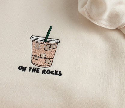 Embroidered On The Rocks Iced Coffee Sweatshirt