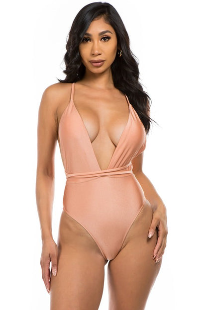 Luxe Wrap Crisscross One-Piece Swimsuit