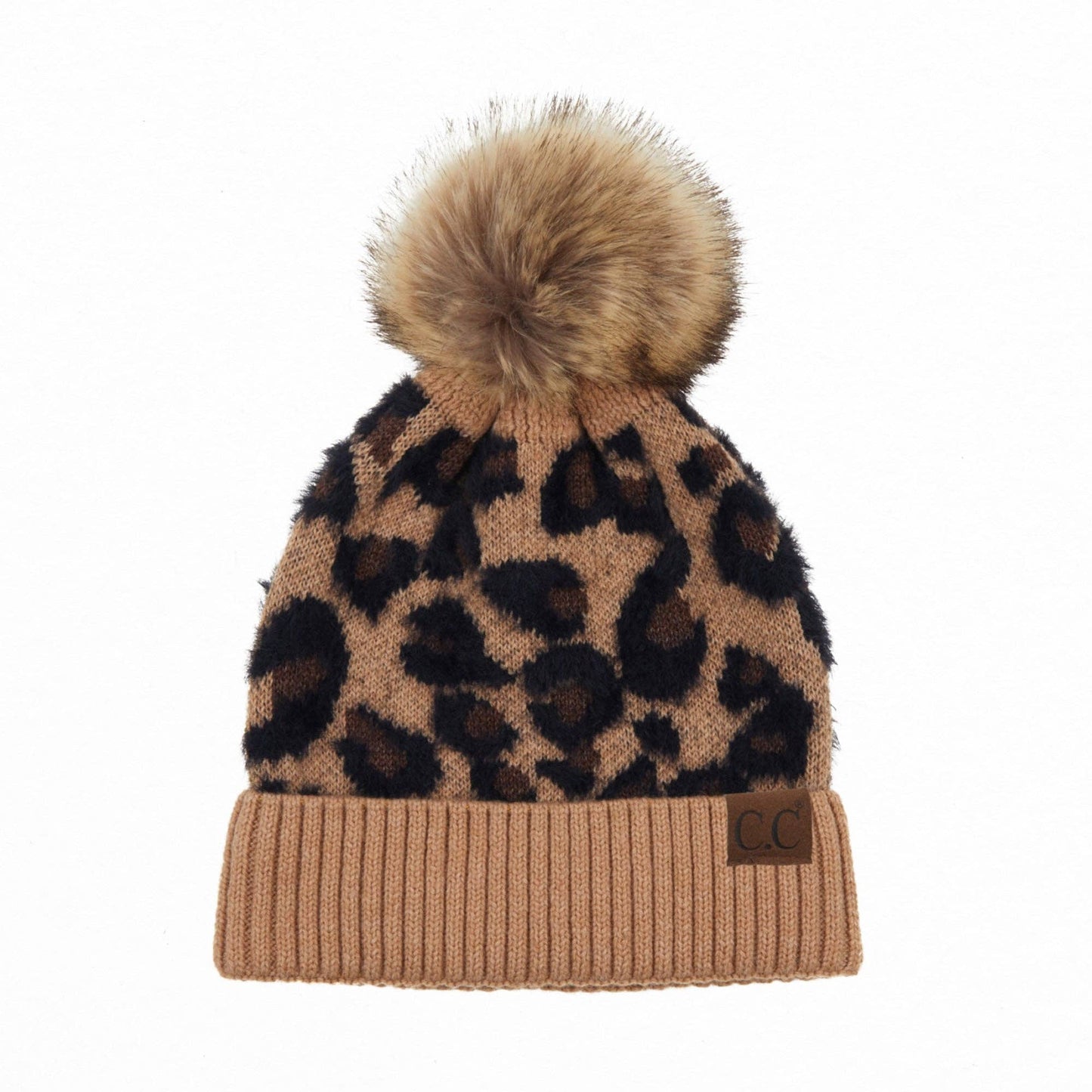 C.C Leopard Pom Beanie - Luxe Winter Style