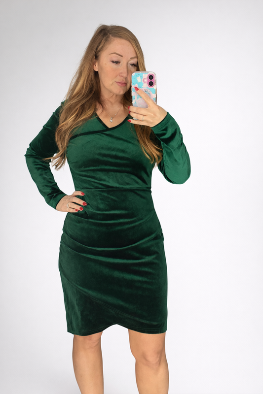 Velvet Ruched Bodycon Mini Dress