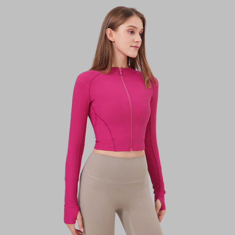 Stand Collar Yoga Zipper Slim Fit Sports Jacket