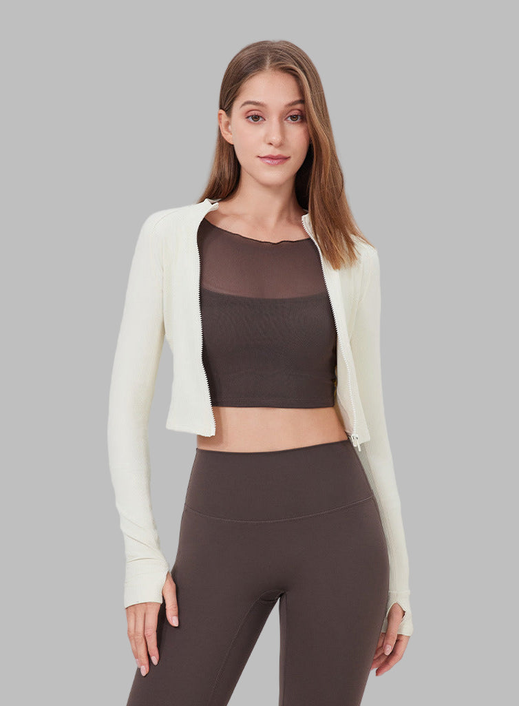 Stand Collar Yoga Zipper Slim Fit Sports Jacket