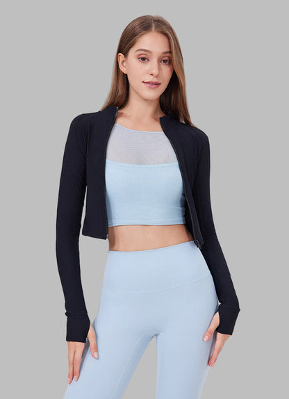 Stand Collar Yoga Zipper Slim Fit Sports Jacket