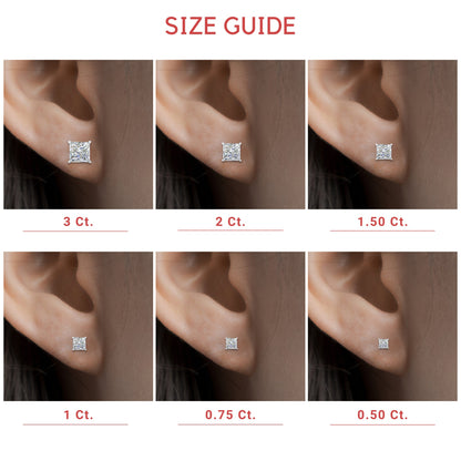 Princess Cut Diamond Stud Earring
