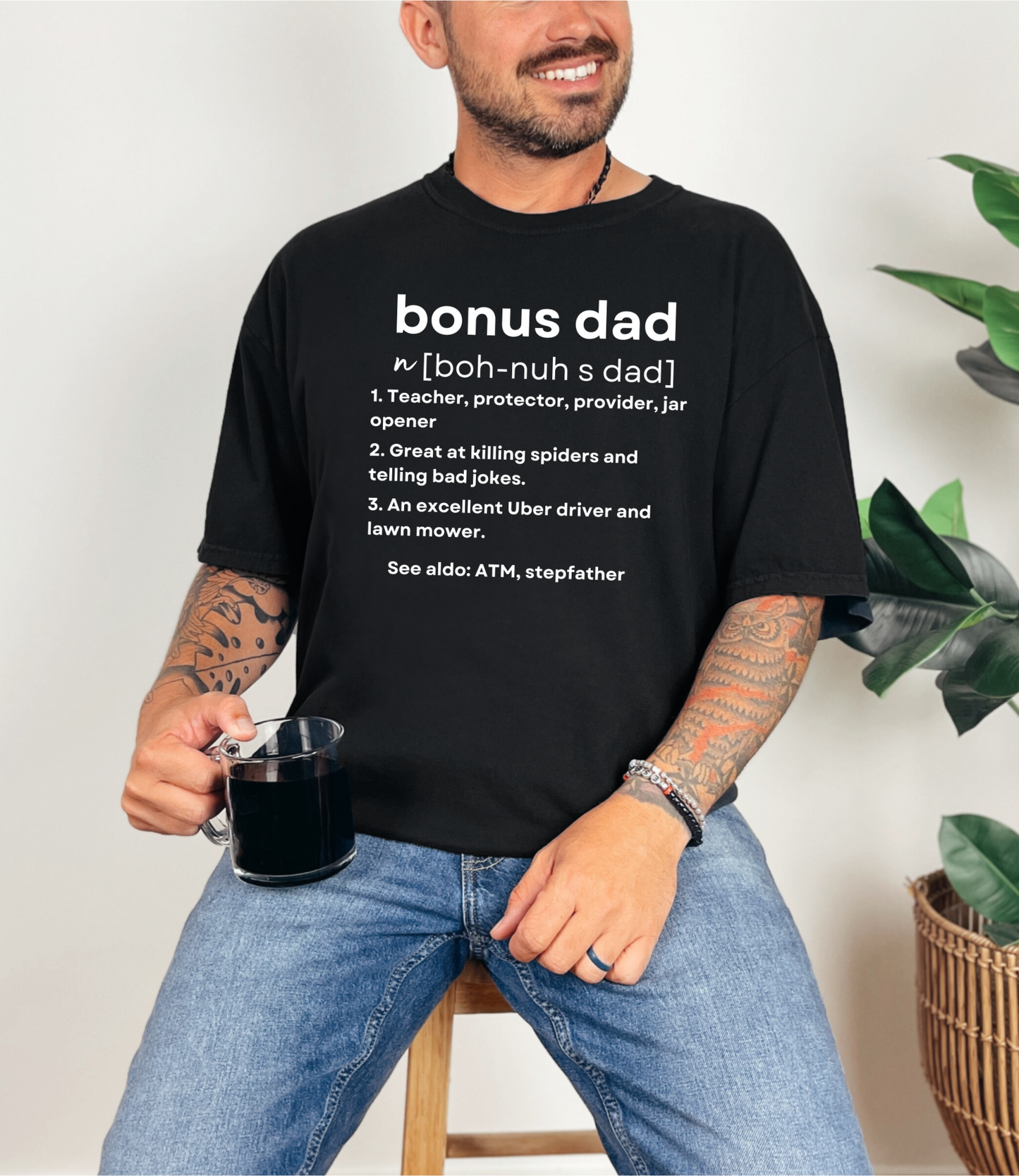 Bonus Dad T-Shirt Stepdad Tee Stepfather