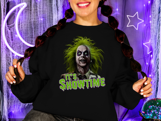 Spook-tacular Beetlejuice Graphic Sweatshirt Perfect for Halloween & Beyond
